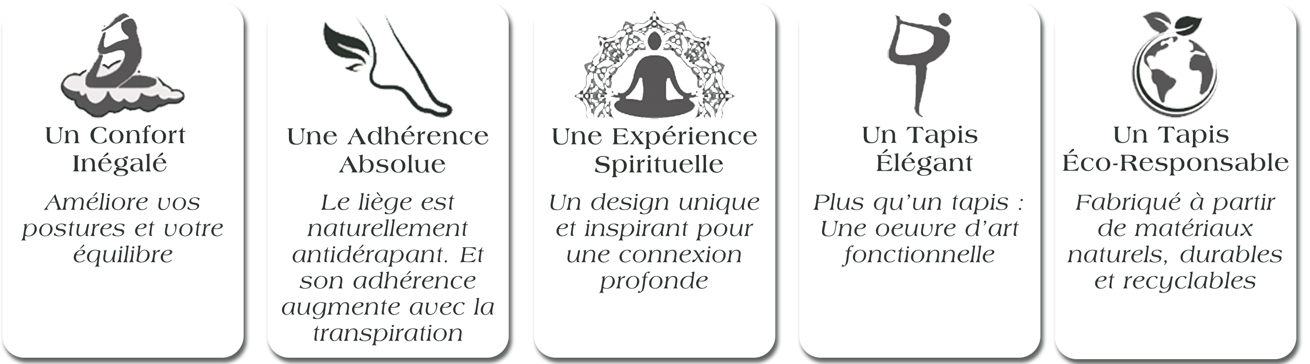 Les tapis de yoga ZenMotion : confort inégalé, adhérence absolue, expérience spirituelle, design élégant et écoresponsable.